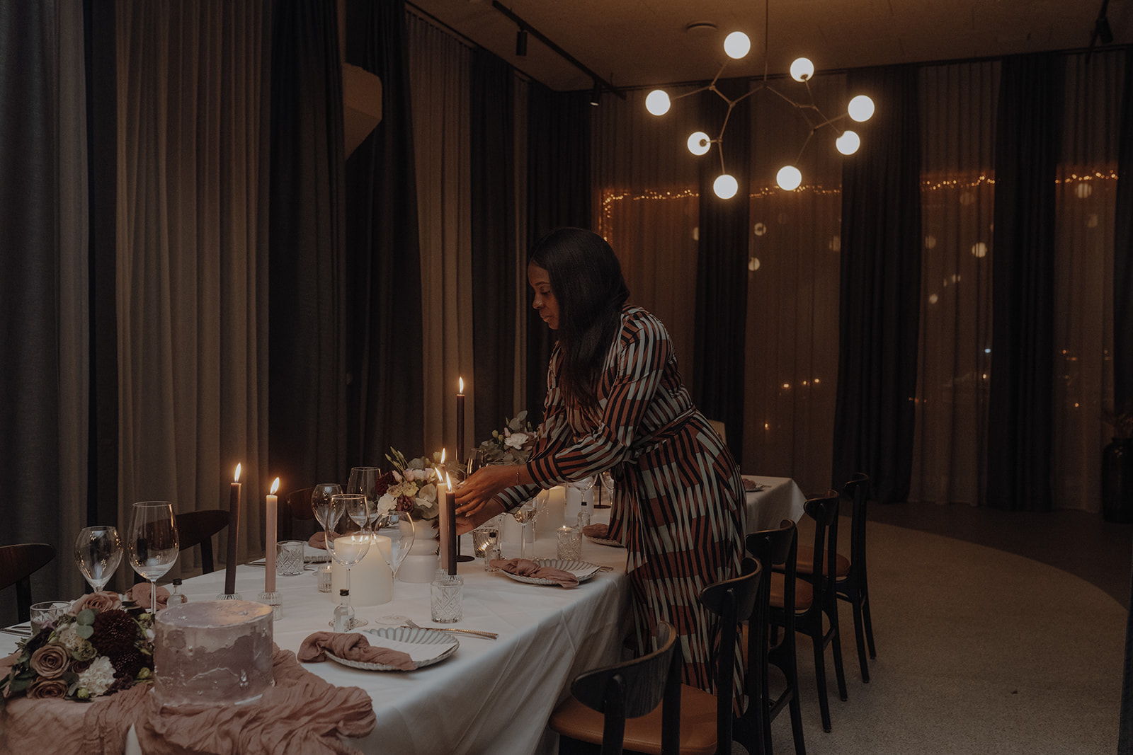 Ireti styling a candlelit event table
